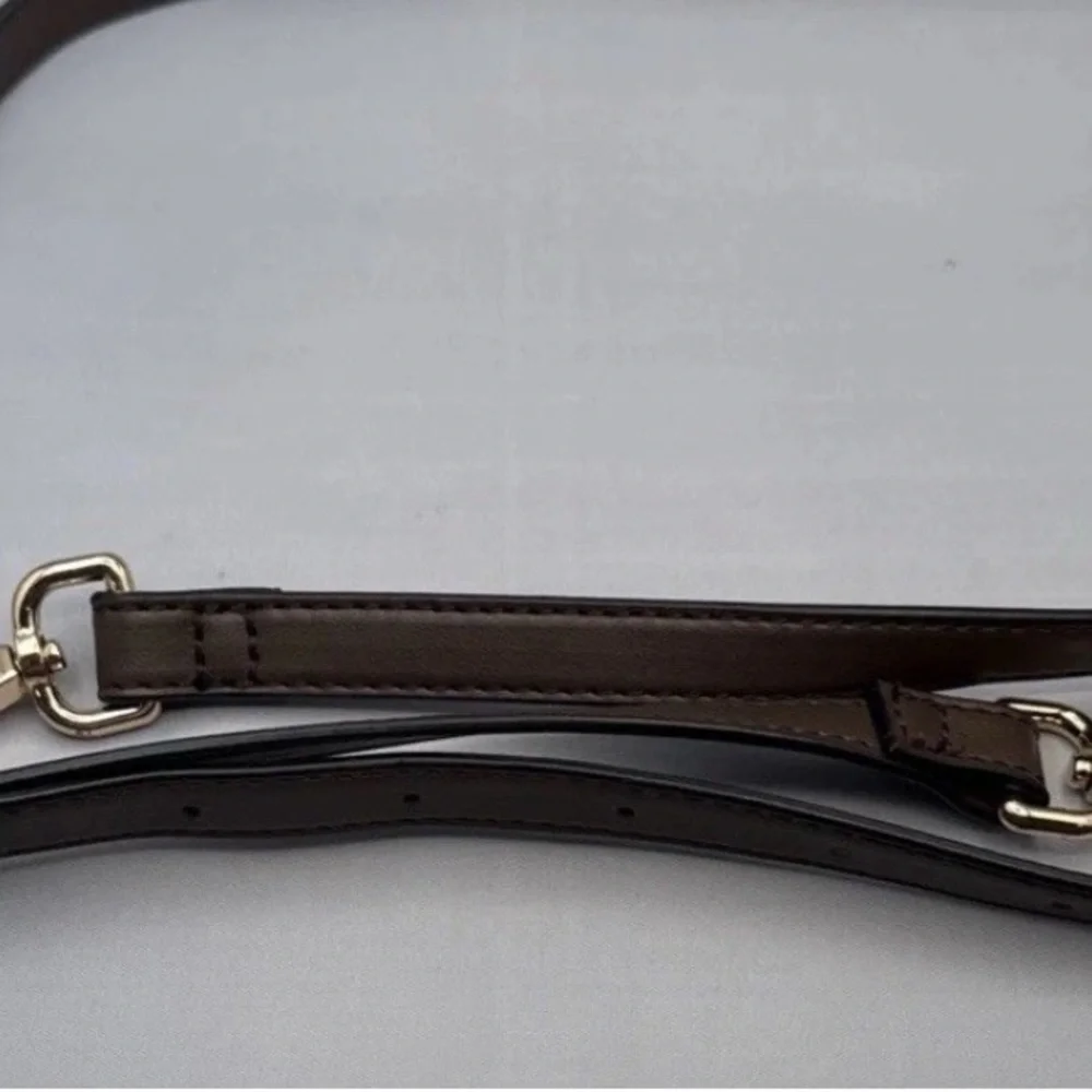 ALDO Crossbody Signature Galilini Pink & Brown Dome Satchel Handbag Purse Scarf - Picture 7 of 16